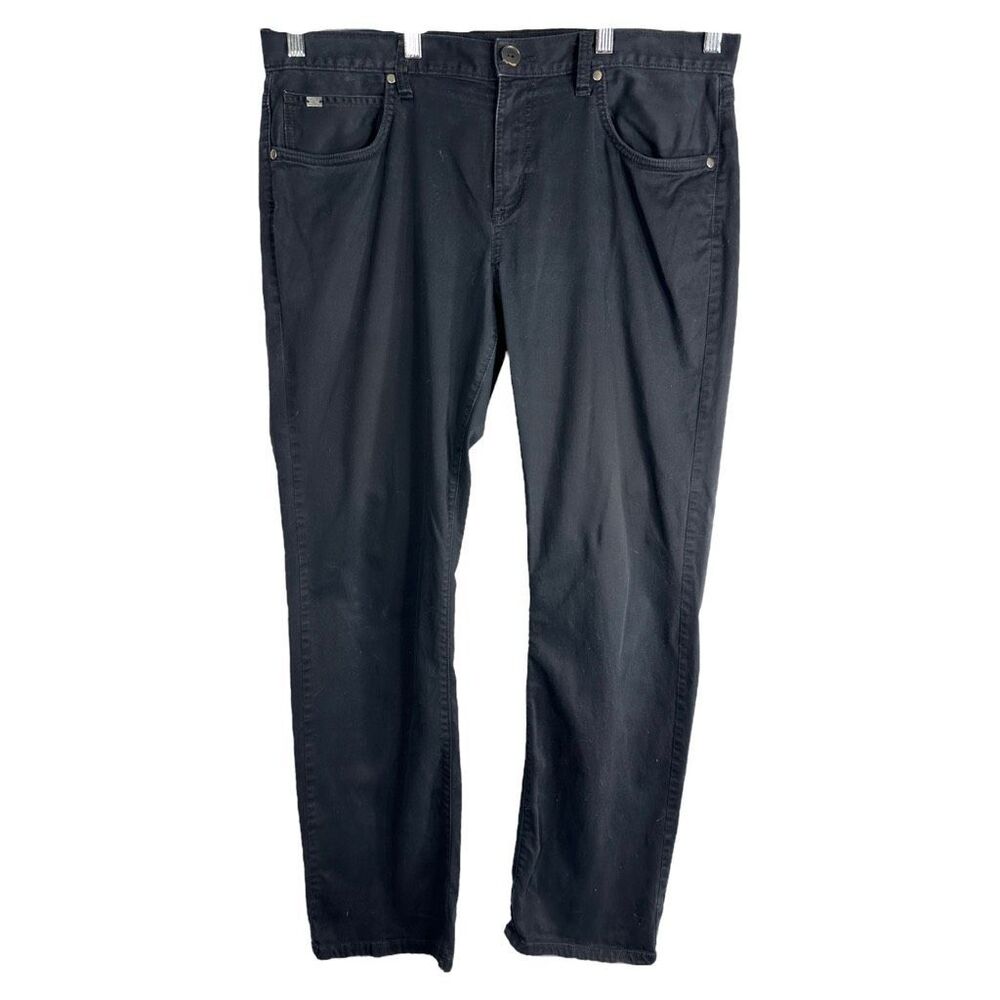 Marc Anthony Size‎ 36x32 Pants Solid Black Slim Cotton Stretch Mens 1462